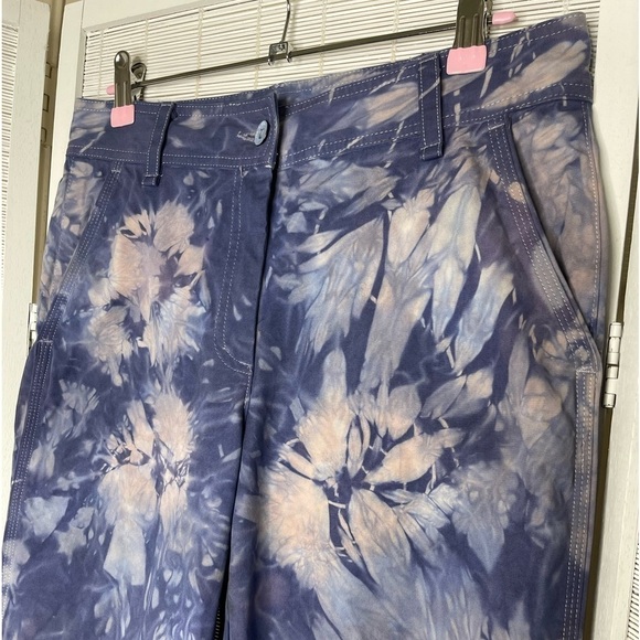 Rag & Bone Purple Tie Dye Cropped Pants Vibrant Purple Size 4 - Picture 2 of 10